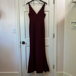 Lulu's Thick Knit Fit & Flare Maroon Floor Length Dress - Size Medium